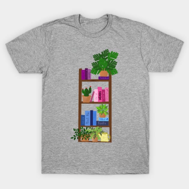 Book shelf with plants T-Shirt by SanMade